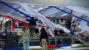 "Hay una persona lesionada": Tarima colapsa en fonda de Fiesta de la Chilenidad de San Javier