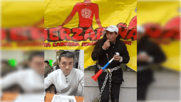 Detienen a padre de ciclista desahuciado tras encadenarse en las afueras de un canal de televisión