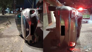 Vehículo de oficial de Carabineros cuestionado se volcó en Curicó y conductor huyó