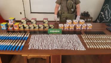 Carabineros saca de circulación millonario cargamento de fuegos artificiales en Curicó