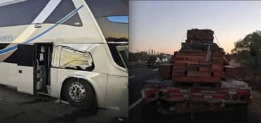 Conductor fallece tras violenta colisión por alcance entre bus interurbano y camión en San Carlos