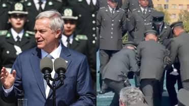 Gendarmes se desvanecen durante discurso del Presidente Kast