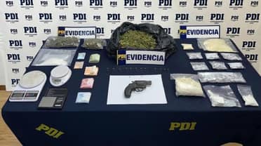 PDI desarticula cinco puntos de venta de drogas en Sarmiento tras masivo operativo policial