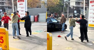Video: Mujer agrede a trabajadores de bencinera en Las Condes y huye sin pagar