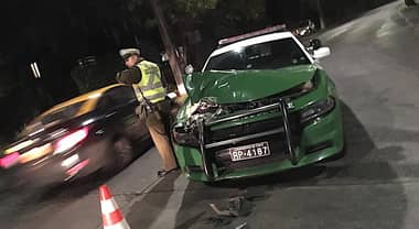 Persecución policial terminó sin detenidos y con patrulla destrozada