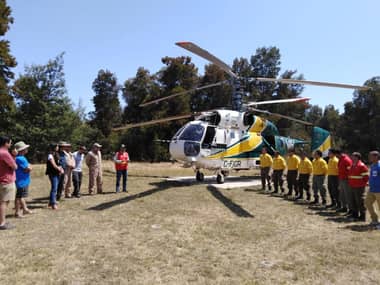 Helicóptero ruso contra incendios forestales llegó a Vichuquén