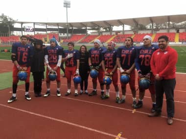 Seis “Guepardos” presentes en partido de fútbol americano entre Chile y Brasil
