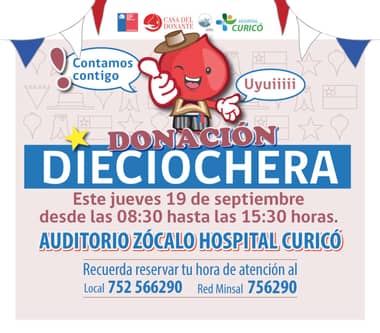 Hospital de Curicó convocó a campaña para donar sangre este jueves