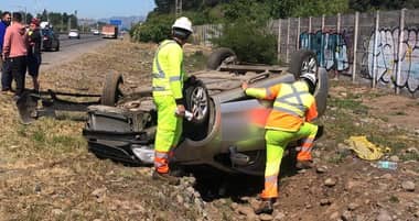 Un lesionado tras accidente de tránsito frente a Curicó