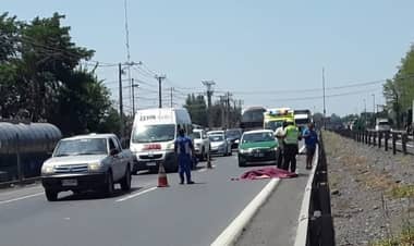 Hombre falleció al ser atropellado en Ruta 5 Sur frente a Romeral