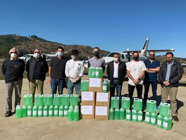 Vichuquén recibe 200 litros de alcohol gel y cinco mil mascarillas