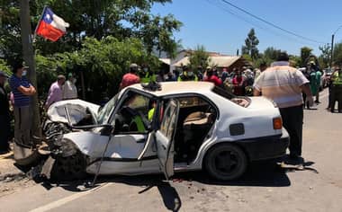 Accidente de tránsito en Sagrada Familia deja seis lesionados y dos vehículos destruidos