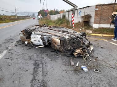 Camino a Rauco: choque termina con conductor fallecido y vehículo en llamas