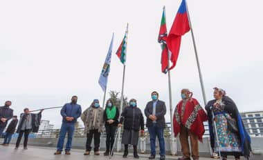 Gobierno Regional del Maule y CRDP rinden homenaje a pueblos originarios con izamiento de banderas