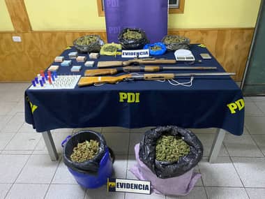 PDI detuvo a padre e hijo con más de siete kilos de marihuana y armas de fuego en Rauco
