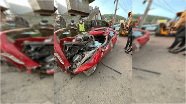 Persona salva de milagro tras colisionar con camión cargado con ladrillos en Iloca