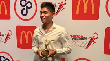 Cristián Arriagada recibió el Cóndor de Bronce en la categoría ciclismo en pista