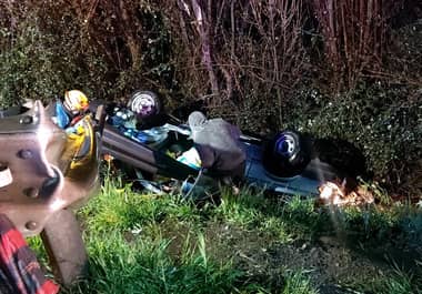 Accidente de tránsito en Ruta 5 frente a Teno dejó tres personas lesionadas