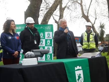 Entregan de terreno para la instalación de pórticos lectores de patentes en Curicó