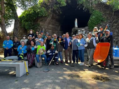 Dirección de Gestión Ambiental recuperó gruta de la Iglesia San Francisco de Curicó