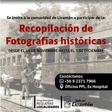 Municipio de Licantén impulsa campaña de recolección de fotografías antiguas de la comuna