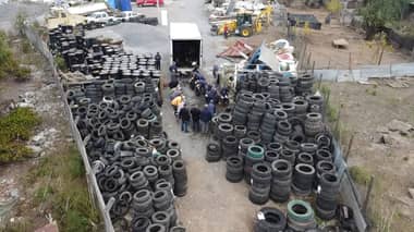 Municipio de Curicó impulsa operativo para reciclar mil neumáticos abandonados en la vía pública