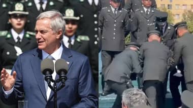 Gendarmes se desvanecen durante discurso del Presidente Kast