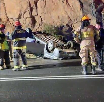 Accidente en ruta Sagrada Familia - Villa Prat deja tres lesionados