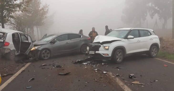 Colisión múltiple en Curepto deja al menos siete lesionados leves