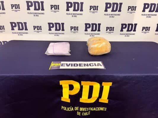 PDI detuvo en Curicó a sujeto que trasladaba casi dos kilos de drogas en bus rumbo a Santiago
