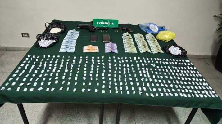 Tráfico, armas y clorhidrato de cocaína: Detenidos dos sujetos tras denuncia por disparos en Molina