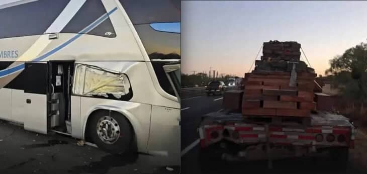 Conductor fallece tras violenta colisión por alcance entre bus interurbano y camión en San Carlos