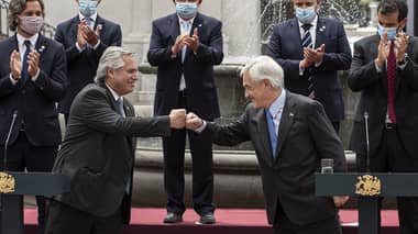 Unidad y cooperación: las señales que dieron Sebastián Piñera y Alberto Fernández en la visita del argentino