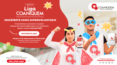 Coaniquem invita a sumarse a liga de “Supervoluntari@s Online” para campaña de recaudación