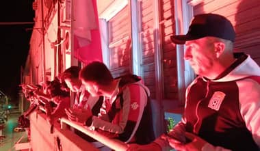 Plantel de Curicó Unido fue recibido en el balcón municipal