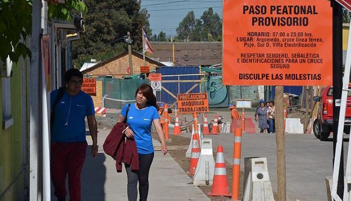 Cierran paso peatonal por trabajos en proyecto vial Lautaro- Villota