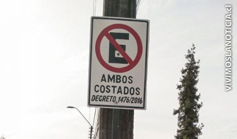 Prohíben estacionar en avenida Diego Portales de Bombero Garrido