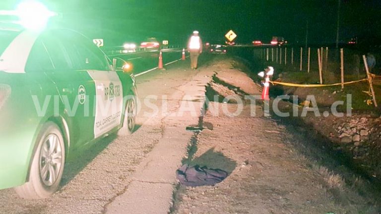 Peatón fallece atropellado en las cercanías de Curicó