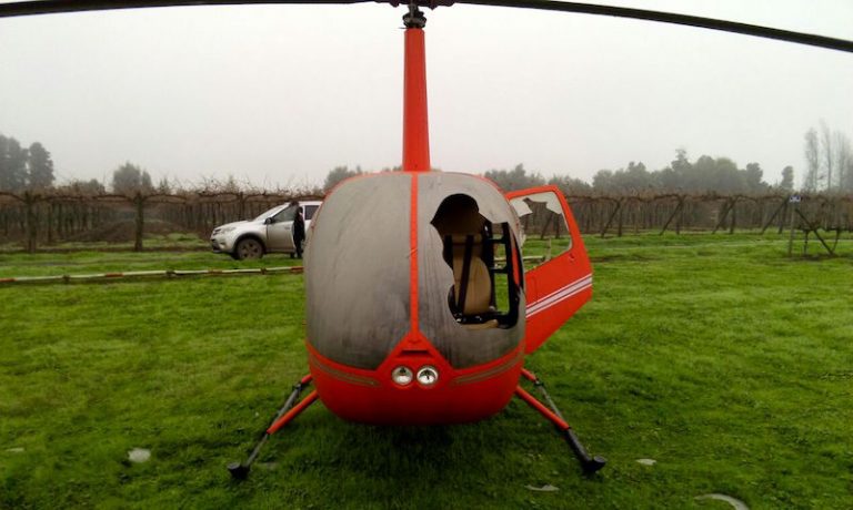 [FOTOS] Atentan contra helicóptero “posado” en Lontué