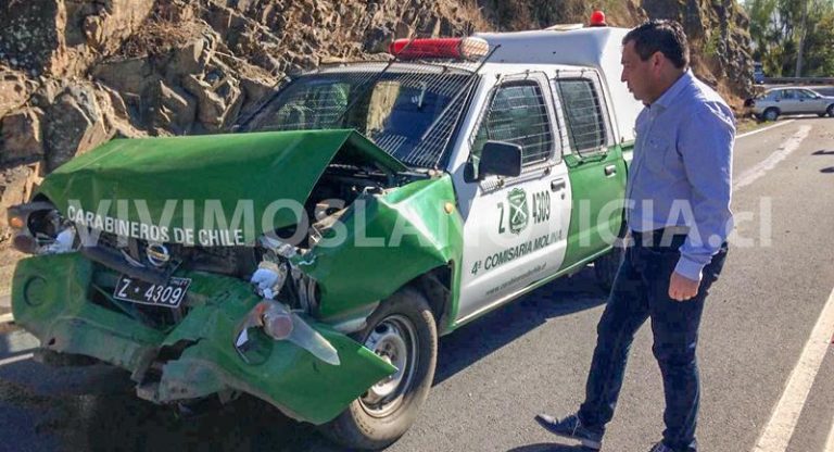 [FOTOS] Persecución policial derivó en accidente cerca de Villa Prat