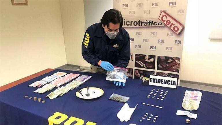 PDI sacó de circulación 80 dosis de droga en San Javier