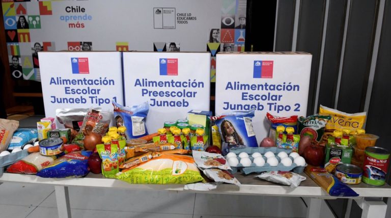 Junaeb llamó a esperar aviso de colegios para retirar canastas de alimentos