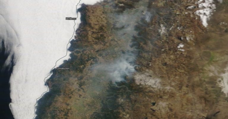 Del 9 de febrero hasta hoy: Así se ve desde el espacio el incendio forestal en Molina