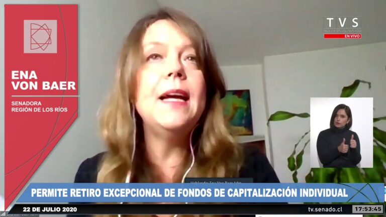 Senadora Ena Von Baer (UDI) cita a Salvador Allende para justificar su oposición al retiro del 10% AFP