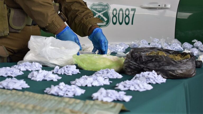 Incautan pasta base, cocaína, marihuana, MDMA, armas y municiones en Curicó