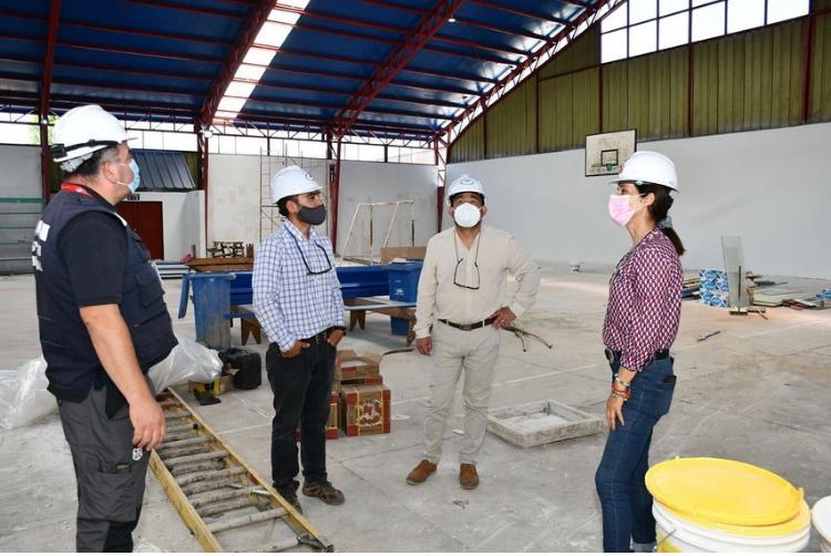 Obras de conservación de gimnasio municipal ubicado en Lo Valdivia tienen un 91% de avance