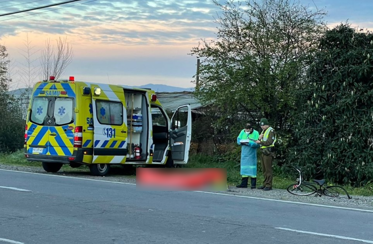 Ciclista falleció en Curicó tras ser colisionado por conductor que se fugó y después se entregó a la policía