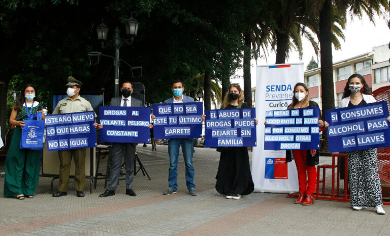 Senda Curicó realizó campaña para prevenir consumo de alcohol y conducción en Año Nuevo