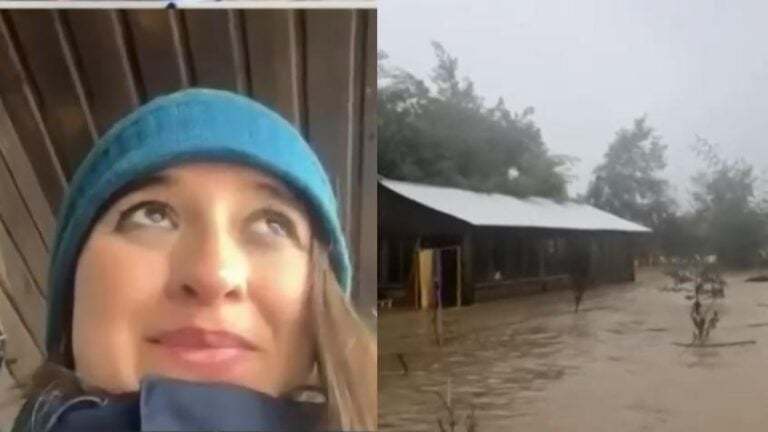 Rescatan con vida a mujer embarazada tras desborde de río en Linares