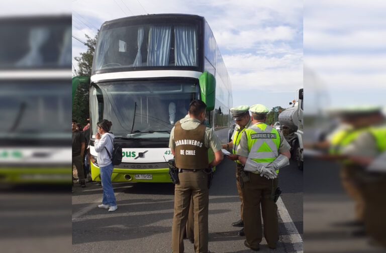 Viaje de Turbus de Curicó a Santiago se retrasó 45 minutos y conductor fue infraccionado por documento vencido
